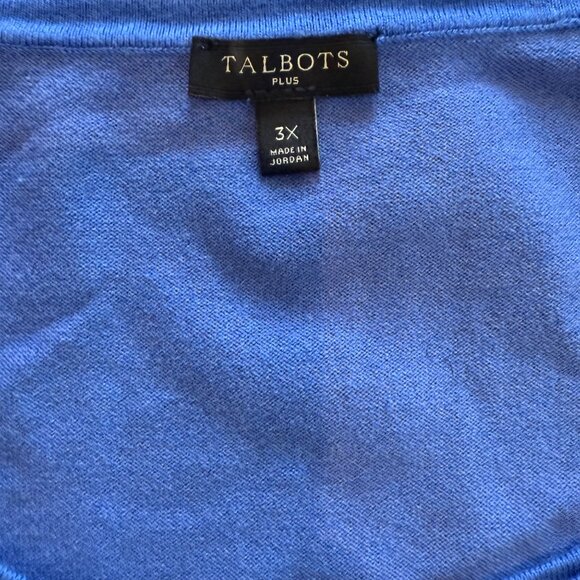 Talbots Plus Womens Blue Sleeveless Knit Tank Top 3X Rayon Blend - Picture 2 of 7